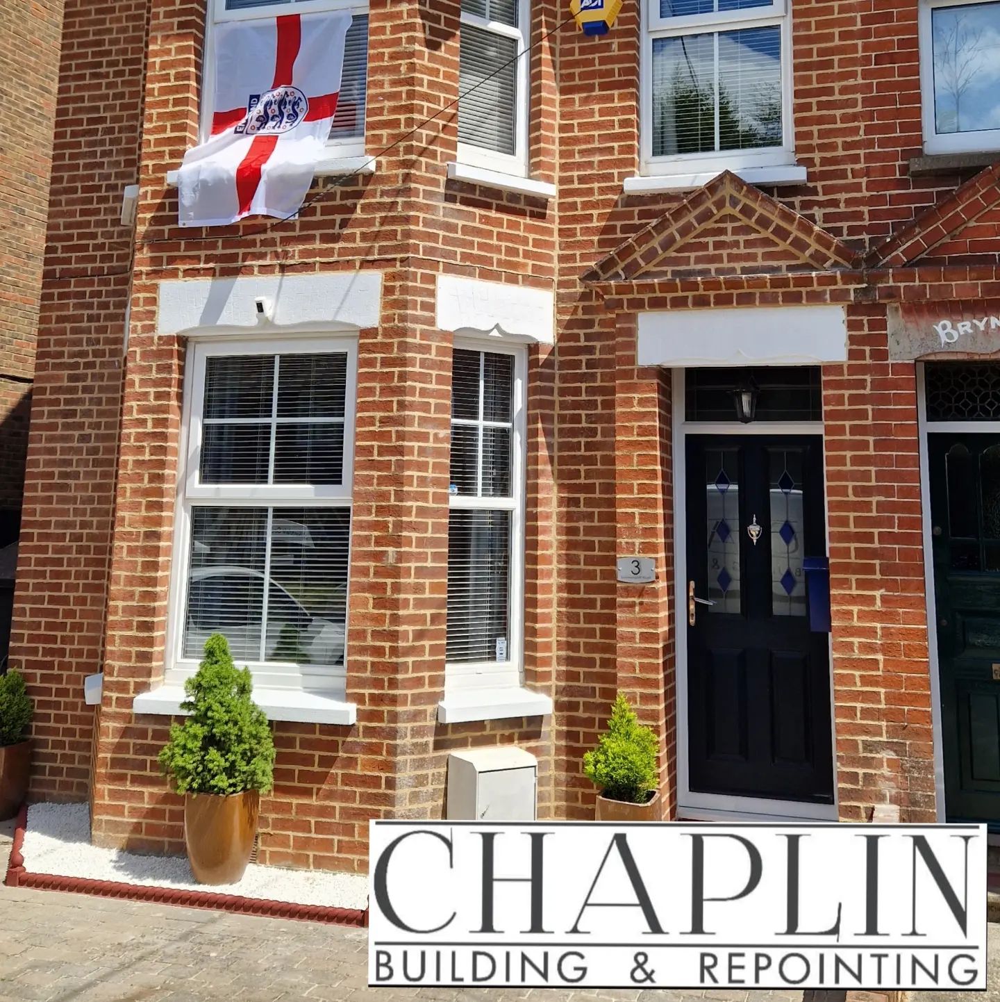 Edwardian red-brick frontage after repointing